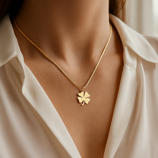 Women’s Gold-Plated Four-Leaf Clover Pendant Necklace