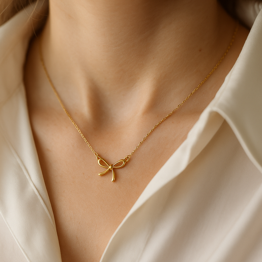 Women’s Gold-Plated Bow Pendant Necklace