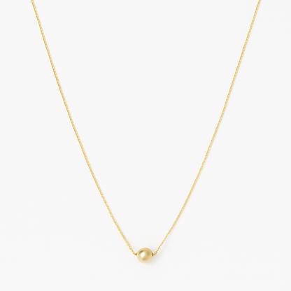 Women’s Gold-Plated Necklace with Single Bead Pendant