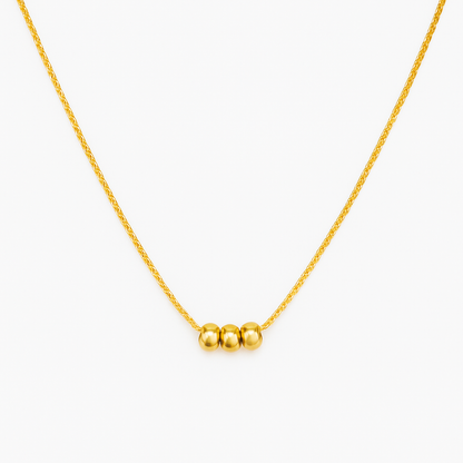 Women’s gold-Plated Necklace with Triple Bead Pendant